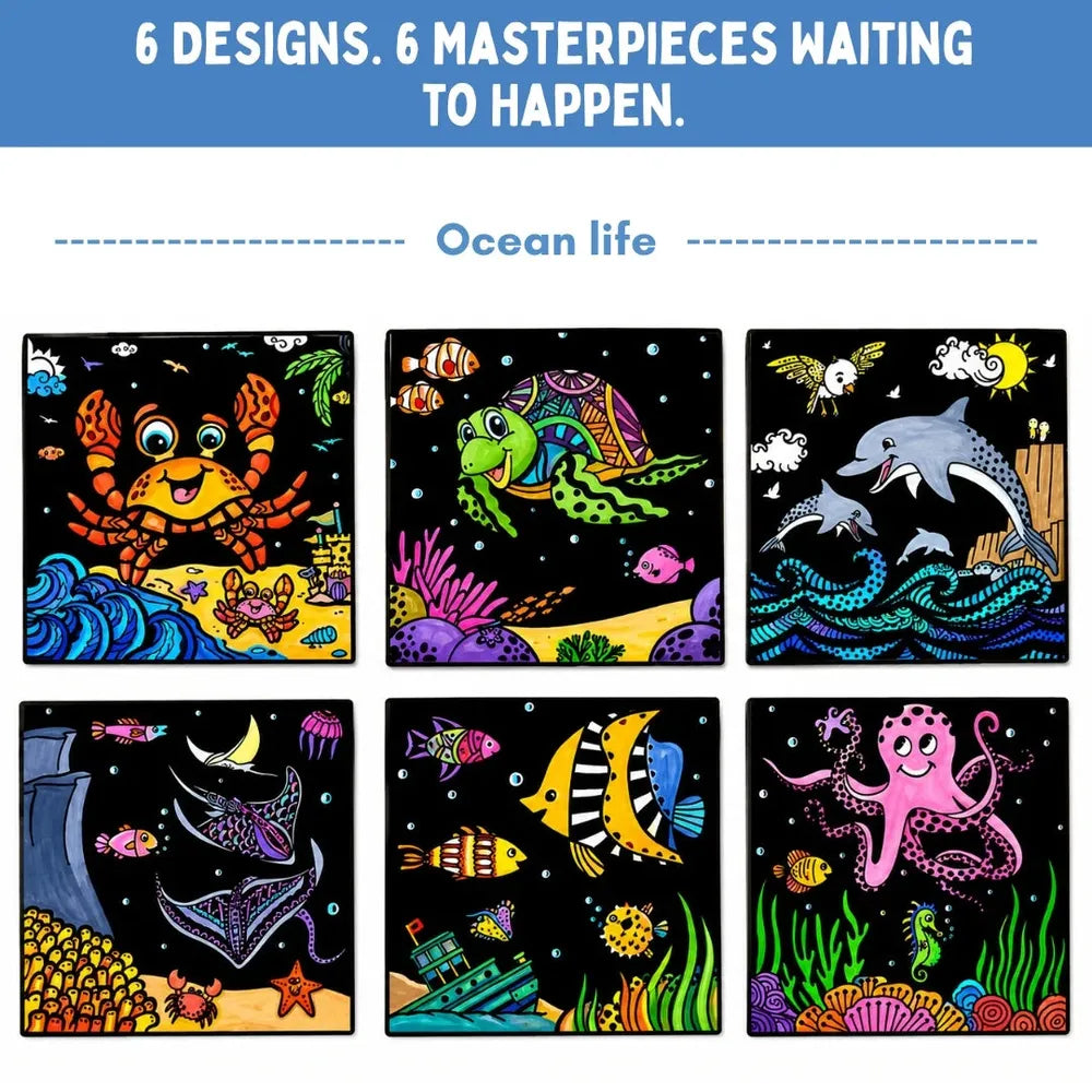 PepPlay Colour in Velvet - Ocean Life | Mess-Free Colouring Fun