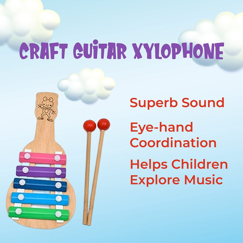 Learnings Craft Guitar Xylophone, Musical Toy for Kids with Child Safe Mallets, Best Educational Development Musical Kid Toy as Best Holiday/Birthday Gift for Your Mini Musicians