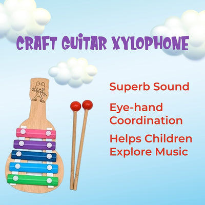 Learnings Craft Guitar Xylophone, Musical Toy for Kids with Child Safe Mallets, Best Educational Development Musical Kid Toy as Best Holiday/Birthday Gift for Your Mini Musicians