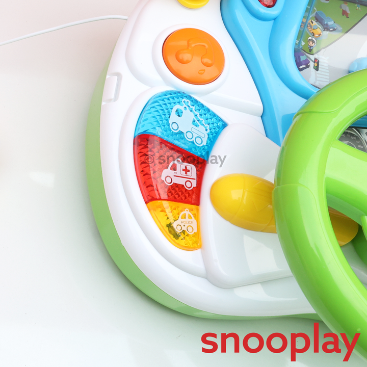 Tiny Racer Driving Simulation Toy with Steering Wheel, Mic, Lights & Sounds (3-8 Years)