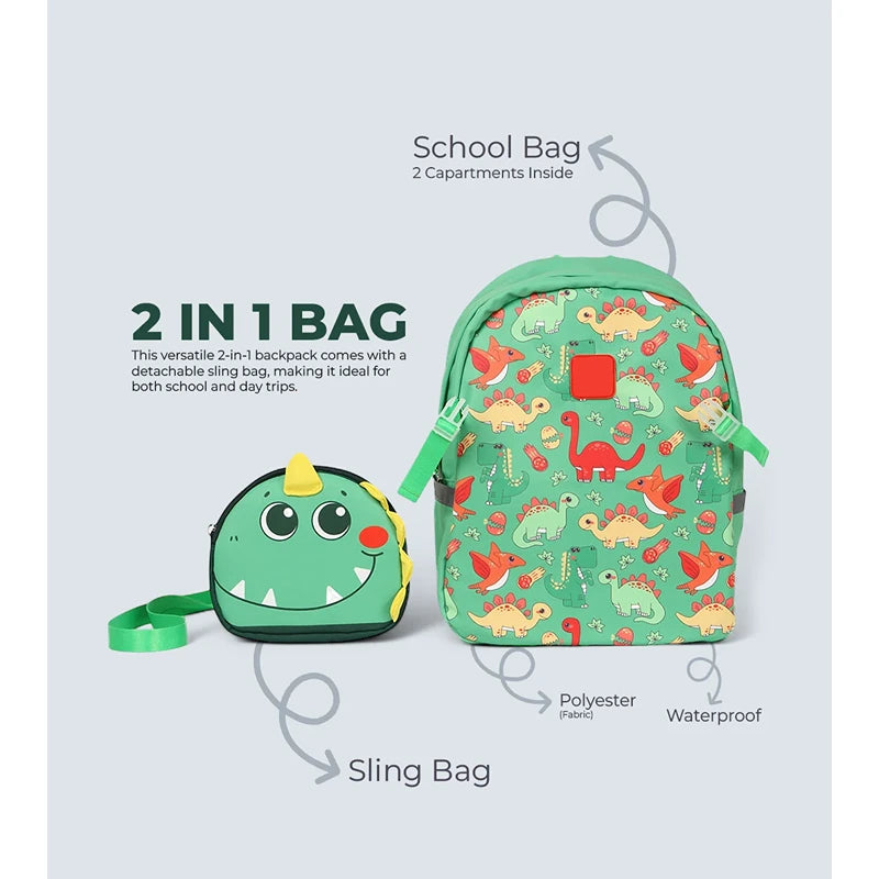 UATOYS 2 in 1 Kids Backpack with Detachable Sling Bag (3-12 Years)