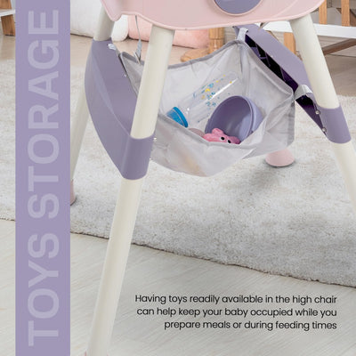 3 in 1 Baby High Chair for Kids | Baby Chair for Feeding with 2 Height Adjustable & Foldable, Toddler Booster Seat with Food Tray & Belt