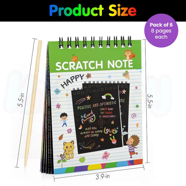 Kidology Scratch Art Notebook Set for Kids | Creative Drawing Art Book