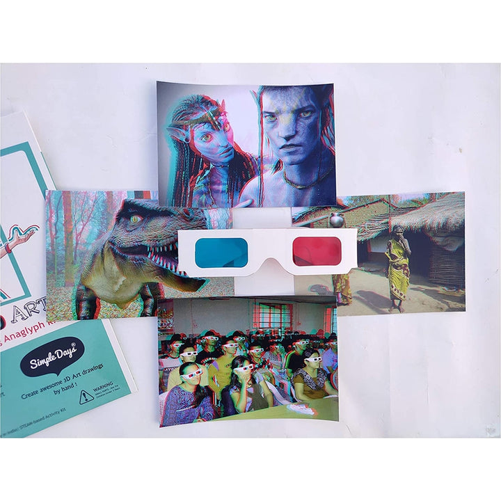 Learn 3D Hand Drawing Art (DIY Anaglyph Kit | 3D Glasses | 3D Photographs | Coloring Pens | Instruction Booklet)