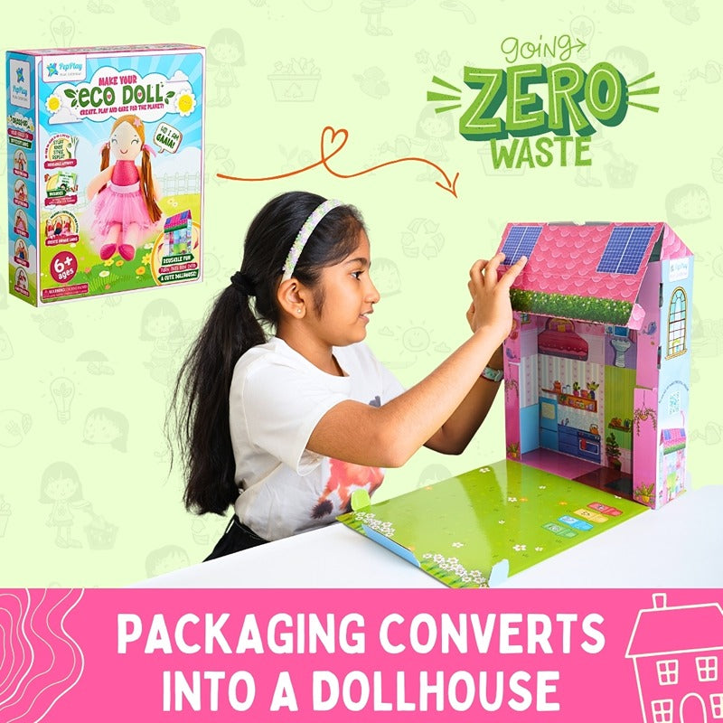 Eco-Craft Dollhouse Kit: Build, Play, and Learn Sustainability (6-12 Years)