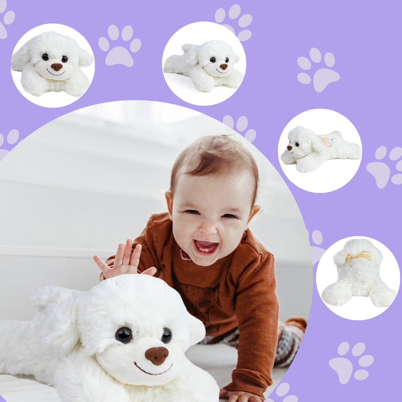 Cute White Dog Stuffed Animal Soft Toy (6 Months - 7 Years)