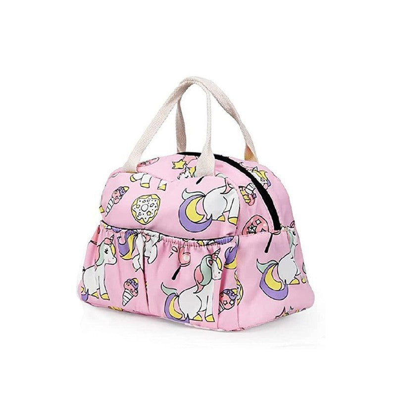 Mini rainbows sleeping unicorn (Matching Backpack with Lunch Bag & Stationery Pouch Pink)