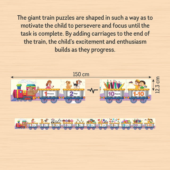 Number Train Jigsaw Puzzle For Kids | 3+Years | 24 Pieces and 1 Picture Book