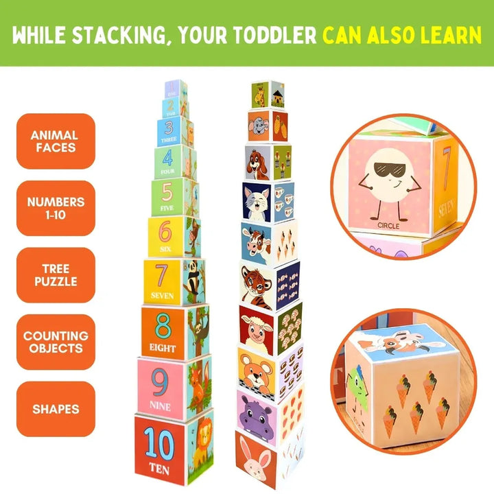 PepPlay Stacking & Nesting Cube | Early Learning Through Stacking Play