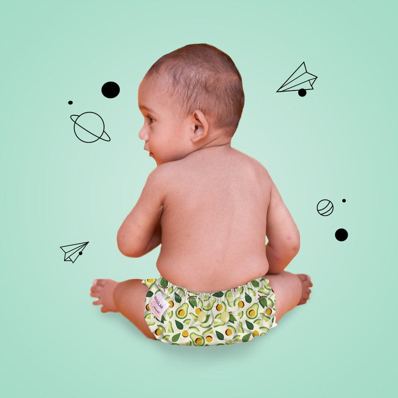 Pack - 4 Regular Diaper Freesize Reusable, Waterproof & Washable Cloth Diapers (Fits babies 5-17kgs)