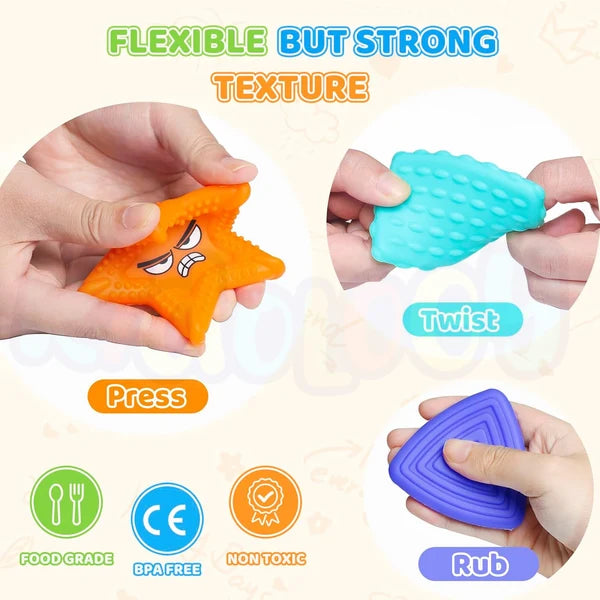 Kidology Sensory Stress Shape Toys for Kids – Colorful Fidget & Tactile Play Toy