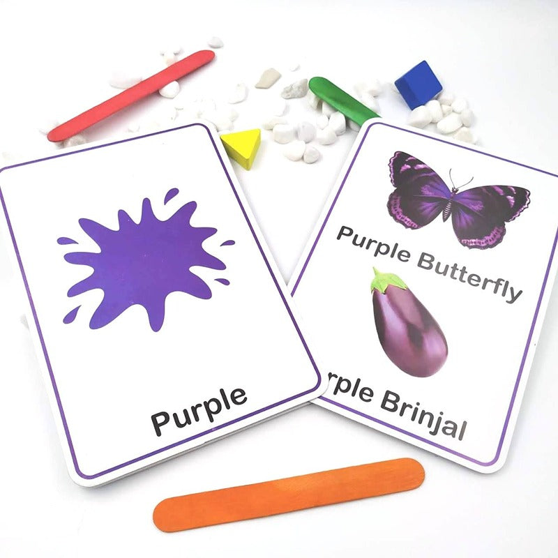 Numbers, Shapes & Colours Flash Cards for Kids - 32 Cards