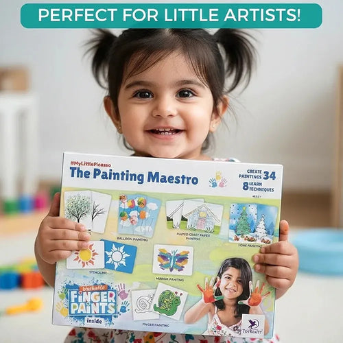 Toykraft My Little Picasso The Painting Maestro - 4-in-1 Finger Painting Activity, Child-Safe, Washable & Non-Toxic