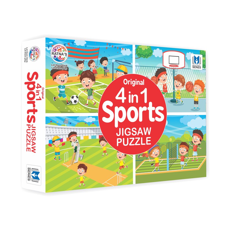 Ratna's 4-in-1 Sports Jigsaw Puzzle - 140 Pieces (5-6 Years)
