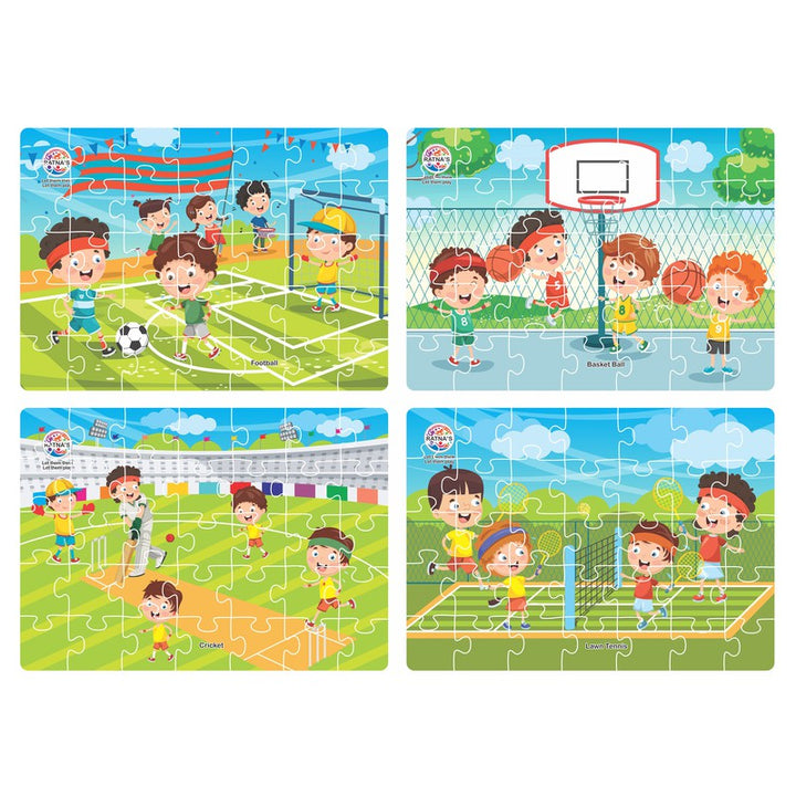 Ratna's 4-in-1 Sports Jigsaw Puzzle - 140 Pieces (5-6 Years)