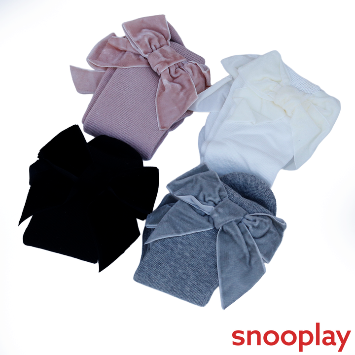 Baby Doe Pack of 4 Knee High Bow Socks - Rich Cotton