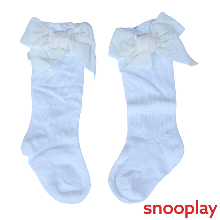 Baby Doe Pack of 4 Knee High Bow Socks - Rich Cotton