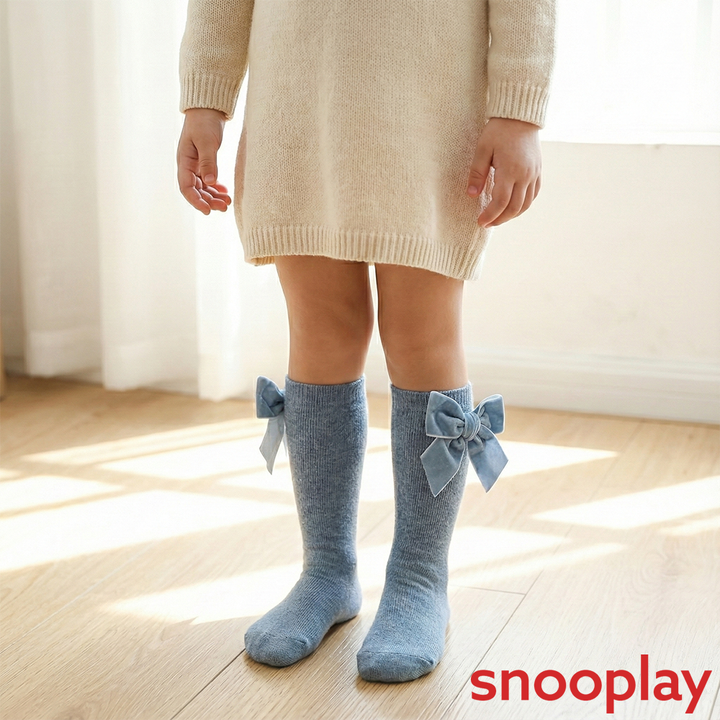 Baby Doe Pack of 4 Knee High Bow Socks - Rich Cotton
