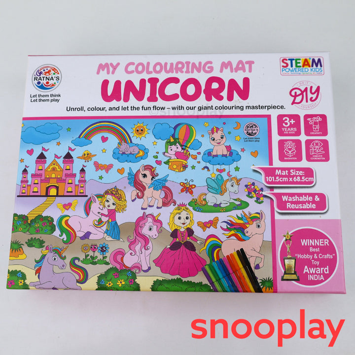 Ratna's Unicorn Theme Washable & Reusable Colouring Mat (5-8 Years)