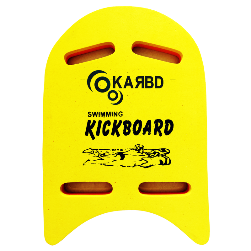 4 Cut Swimming Kickboard - Training Board | Aid Exercise Equipment with 4 Holes (6 Years till Grown Ups) | Yellow-Orange