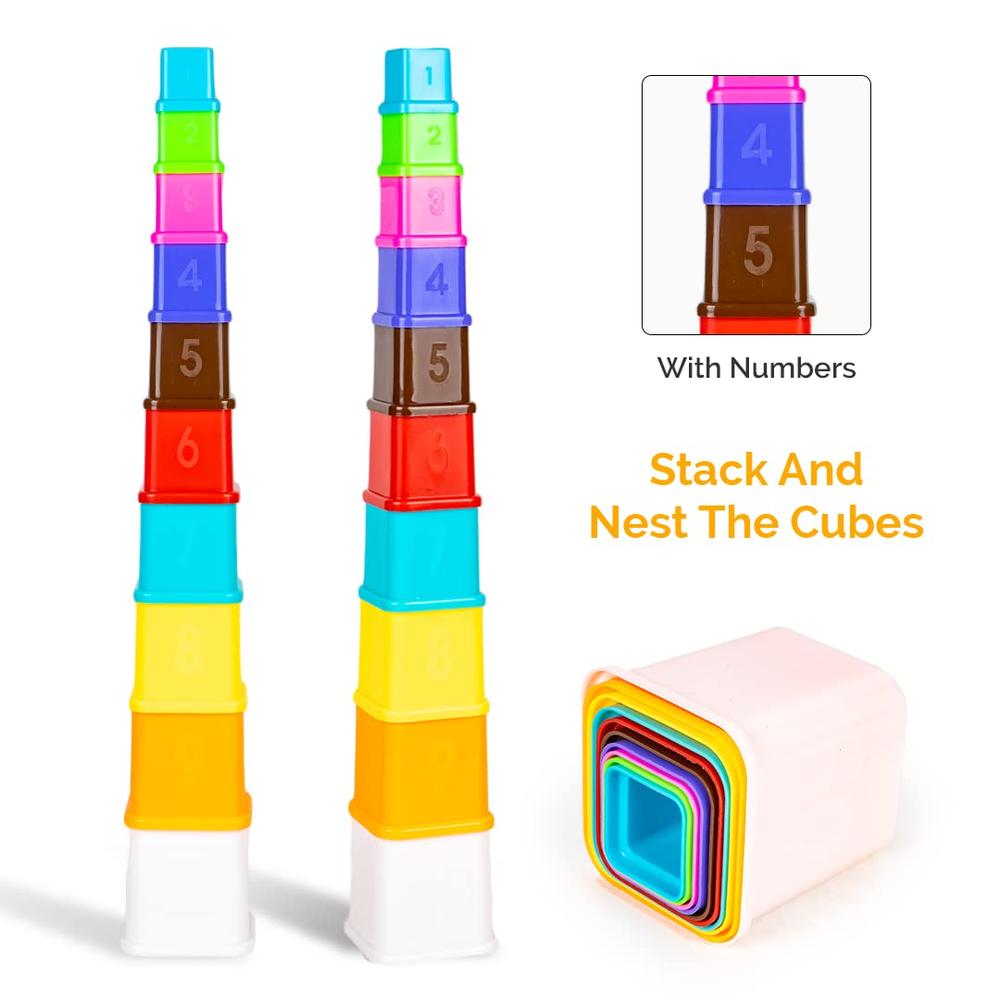Ratna's 2 In 1 Shape Stacking Cubes & Beakers