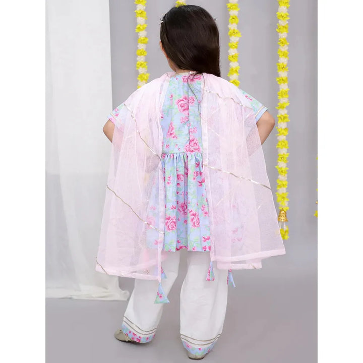 The Wishing Closet Pink Rose Print Angrakha Set - 6 Months to 5 Years