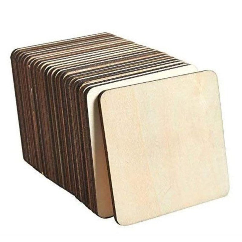Unfinished Wood Squares | 80 Pcs Blank Wood Slices Squares for DIY Crafts