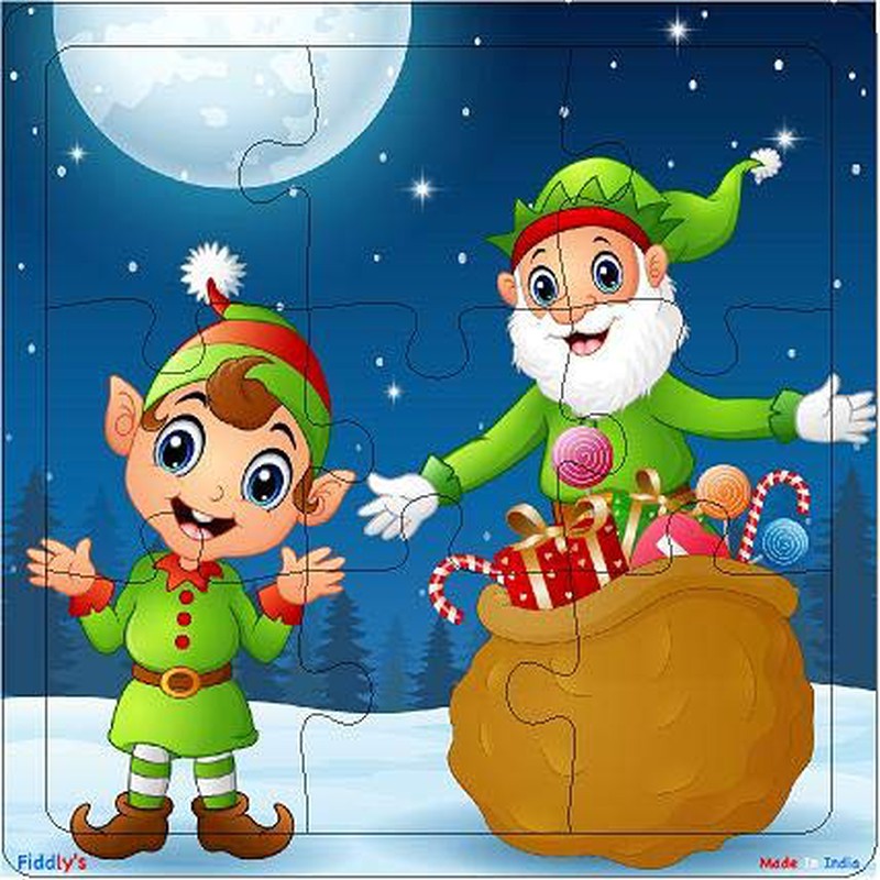 Wooden Jigsaw Puzzle - 9 Pieces (Christmas Pack of 4)