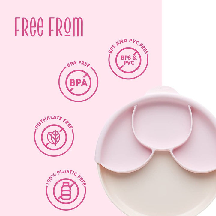 Vanilla Healthy Meal Suction Plate with Divider Set