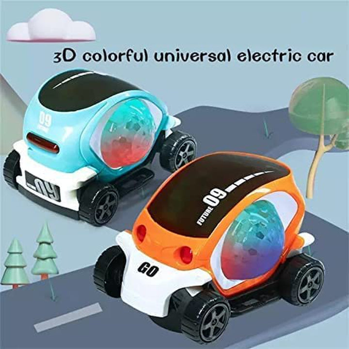 360 Degree Rotating Bump and Go India Toy Stunt Car Toy with 4D Lights & Sounds and Musical Car (Assorted Colours)