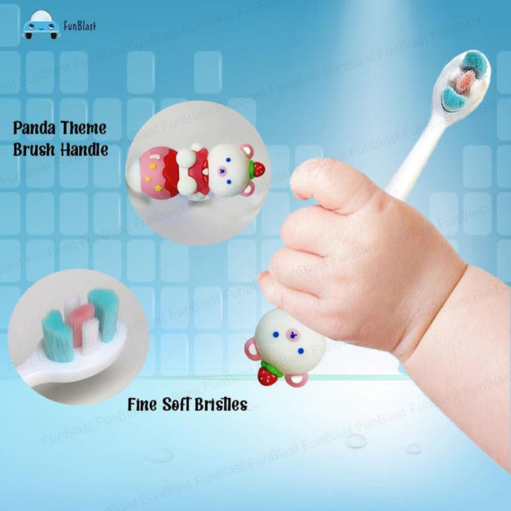 FunBlast Panda Kids Toothbrush | Extra Soft Microfiber Bristles Cartoon Animal Manual Toothbrush