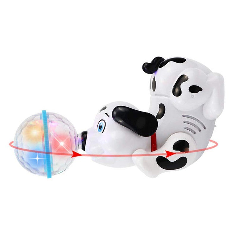 360 Degree Rotating Dancing Dog Toy with LED Light Ball & Sound (2-5 Years)