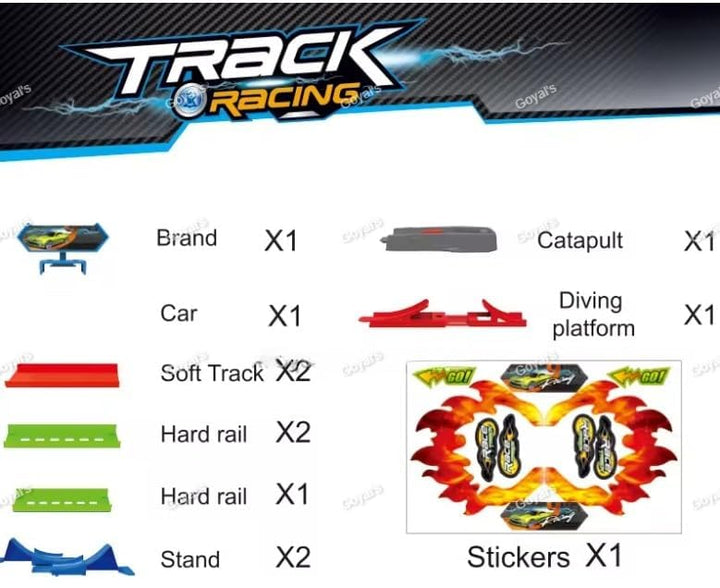 ToyBoi Max Racing Track for Kids – 360° Double Loop Stunt Track