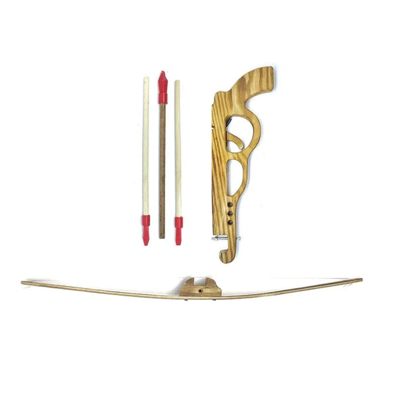 Handmade Wooden Gun And Bow Toy Set