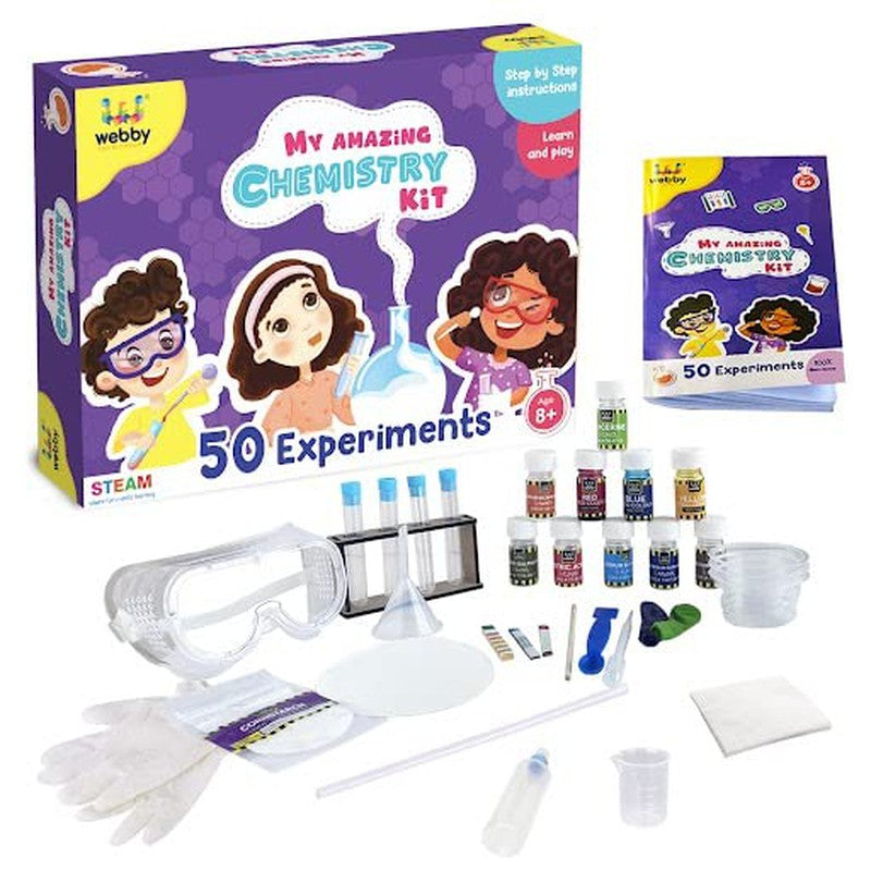 DIY Chemistry Kit with 50 Experiment, STEAM Learner, Educational & Learning Activity Toy Kit for Kids - Age 8+ (Large)