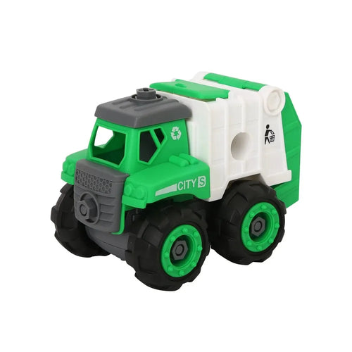 Skoodle Mini Machines Build & Go Garbage Compactor Truck - Green
