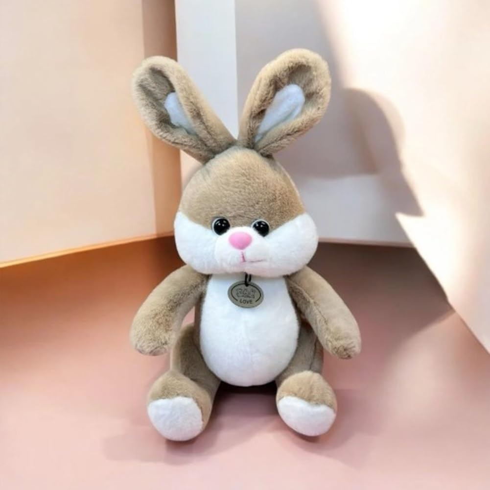 CuddleNest Plush Bunny Soft Toy - 40 cm Stuffed Animal | Beige & White