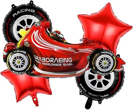 5 piece F1 Racing Car Foil Balloon Set For Birthday and Decoration