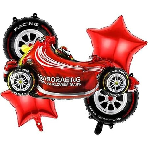 5 piece F1 Racing Car Foil Balloon Set For Birthday and Decoration