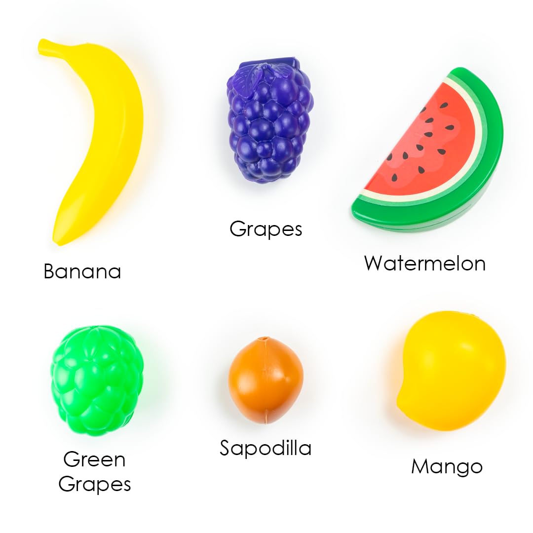 Ratna's 12 Pieces Fruit Basket Play Set | Multicolour