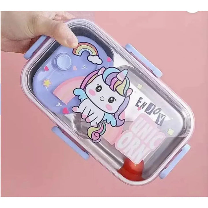 CuddleNest 2 Compartments Stainless Steel Lunch Box | 700ml + 100ml Soup Bowl
