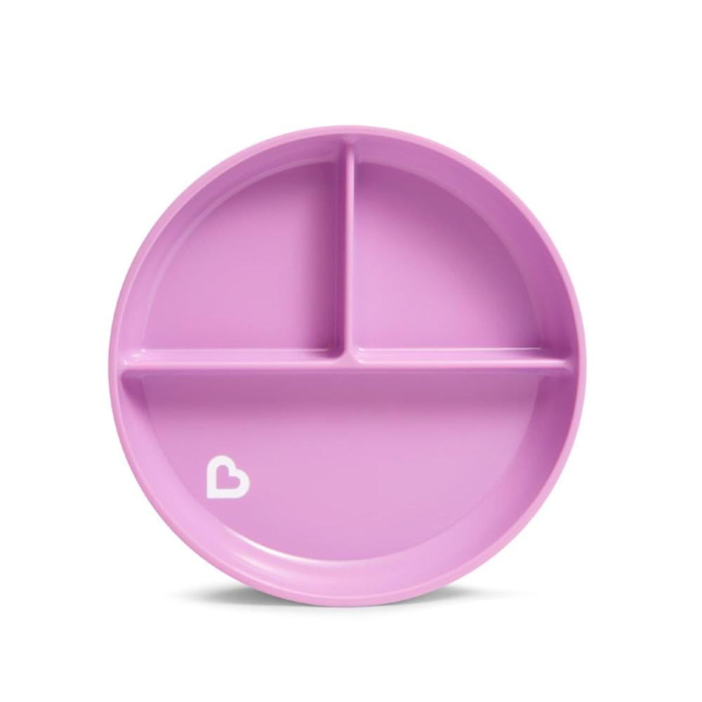 Munchkin Stay Put Suction Plate with Divider- Pack of 1 | BPA-Free Baby Feeding Plate