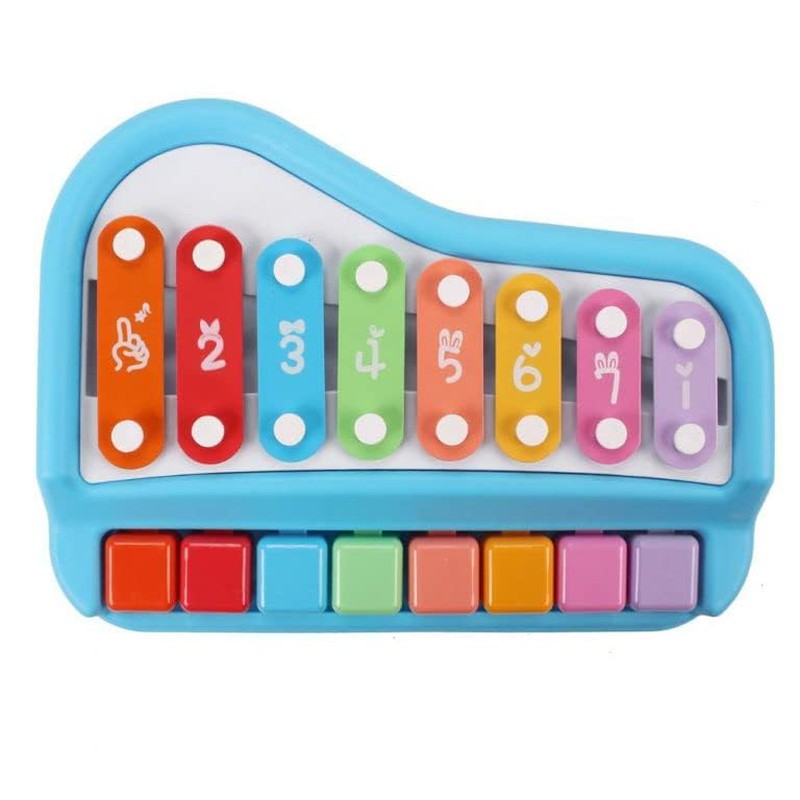 2 in 1 Colorful Plastic 8 Tone Xylophone Piano (Multi Color)