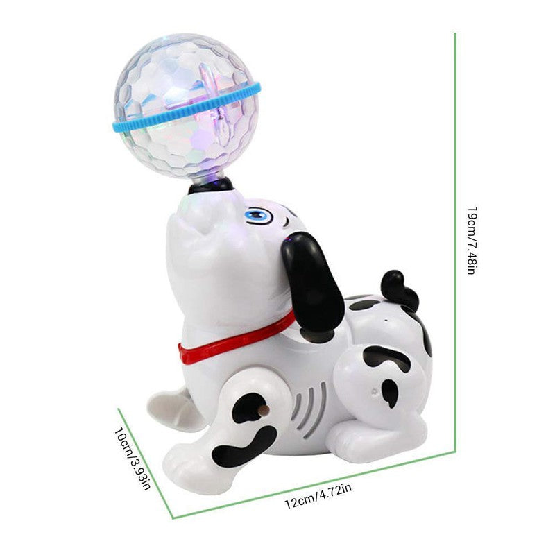 360 Degree Rotating Dancing Dog Toy with LED Light Ball & Sound (2-5 Years)