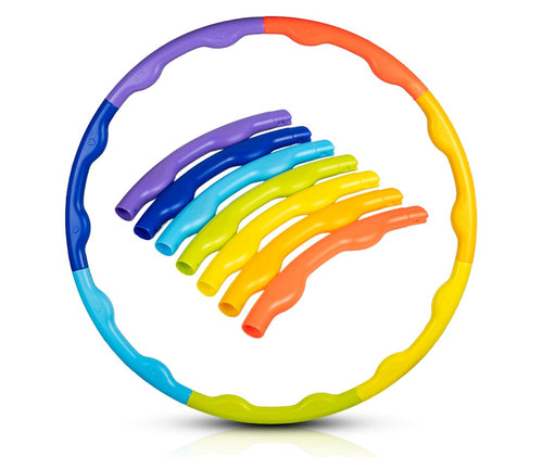 Ratna's Rainbow Hula Hoop for Kids | Detachable 7-Piece Interlockable Hoops