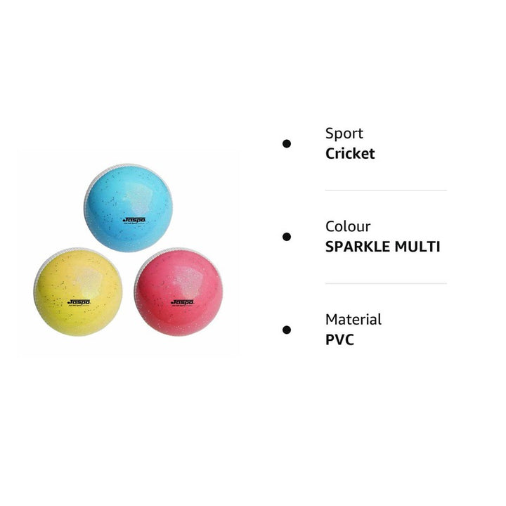 Jaspo T-20 Soft Cricket Balls (Pack of Three) - Sparkle Multi | All ages