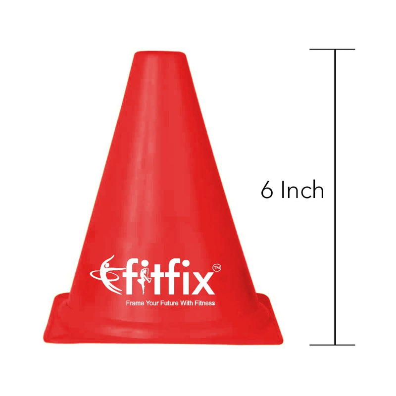 Fitfix Small Marker Cones with Carry Bag (Pack of 12 Cones) Height - 6 Inches | Space Marker Agility Cones for Sports Training
