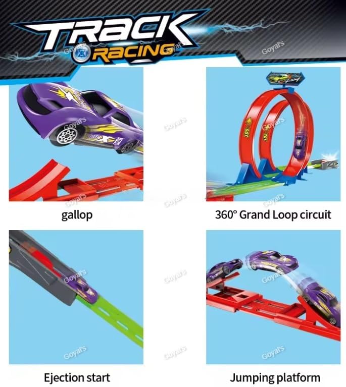 ToyBoi Max Racing Track for Kids – 360° Double Loop Stunt Track
