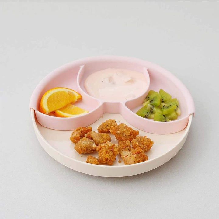 Vanilla Healthy Meal Suction Plate with Divider Set