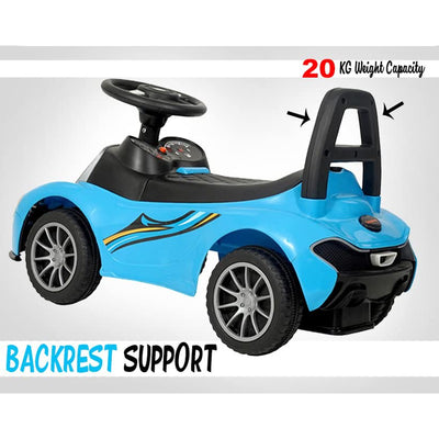 Non Battery Operated Ride On with Music and Lights | 1 to 4 years | McLaren Car (Blue) | COD not Available
